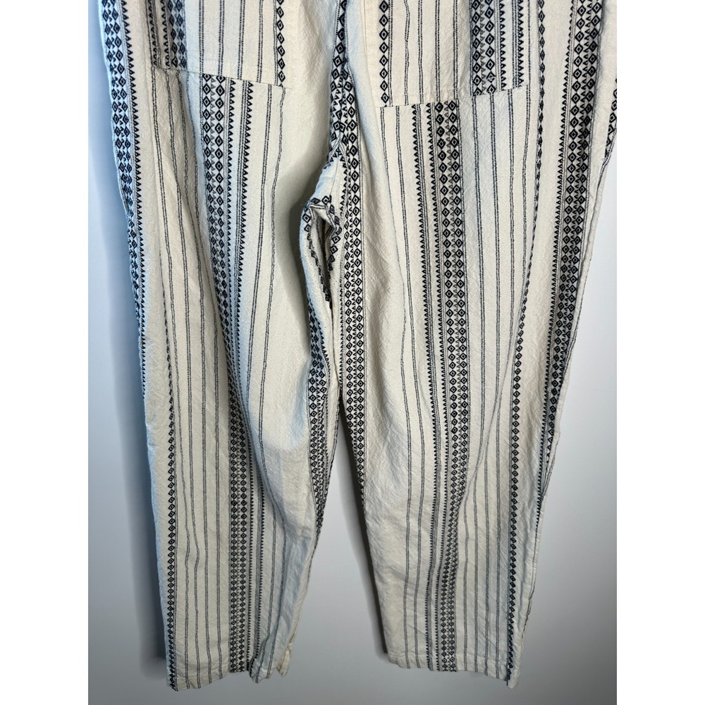 by Anthropologie Essential Beach Pant Cream Black Tribal Stripe Tassel Medium - Picture 14 of 15